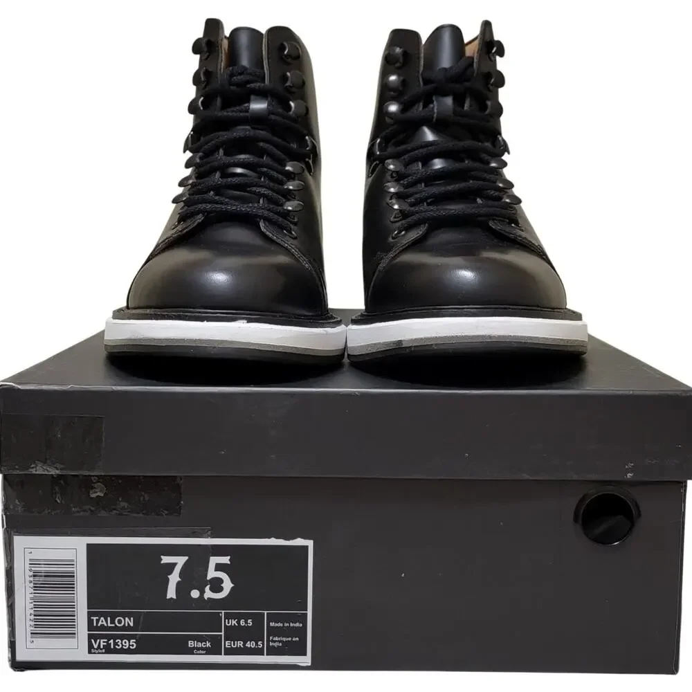 Vintage Foundry Co Men Talon Combat Fashion Boots Size US 7.5M Black Leather